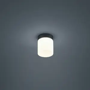 Helestra Keto plafonnier LED, cylindre, noir pas cher