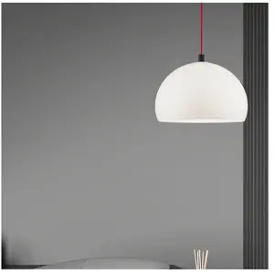 Helestra Suspension Doro - Blanc - Diamètre : 40 cm - Câble rouge pas cher