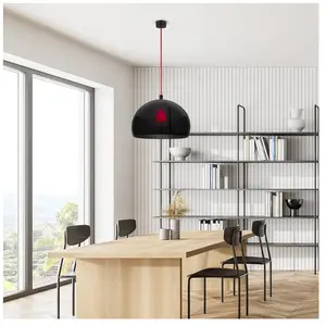 Helestra Suspension Doro - Noir - Diamètre : 40 cm - Câble rouge pas cher