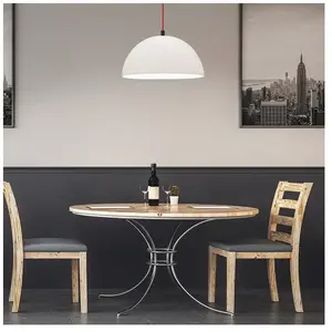 Helestra Suspension Doro - Blanc - Diamètre : 50 cm - Câble rouge pas cher