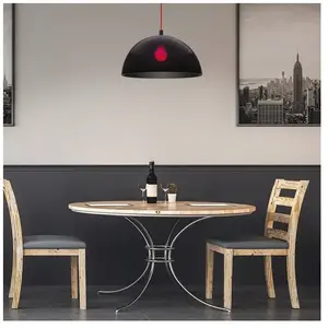 Helestra Suspension Doro - Noir - Diamètre : 50 cm - Câble rouge pas cher
