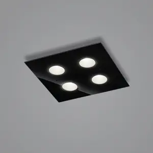 helestra NOMI Plafonnier LED carré à 4 sources lumineuses, 5-5058.22, pas cher
