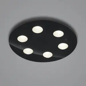 helestra NOMI Plafonnier LED rond à 6 sources lumineuses, 5-5062.22,Vendu parluminaire