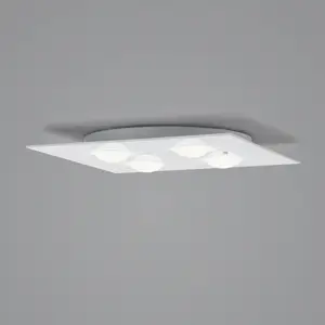 helestra NOMI Plafonnier LED carré à 4 sources lumineuses, 5-5057.07, pas cher