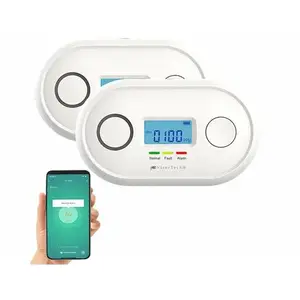 Comparateur de prix : VISORTECH 2 détecteurs de monoxyde de carbone connectés DIN EN 50291-1