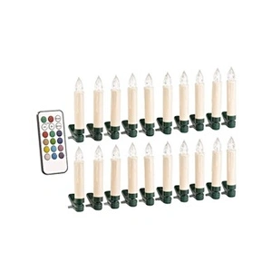 Lunartec : 20 bougies de Noël à LED RVB avec télécommande infrarouge pas cher