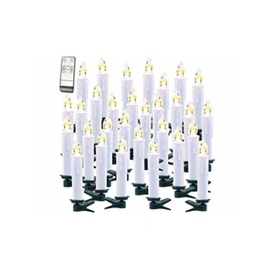 Lunartec : 30 bougies LED sans fil avec télécommande XMS-35.r - Blanc