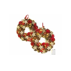 Comparateur de prix : Britesta : 2 couronnes de Noël sans fil avec 20 LED - 28 cm