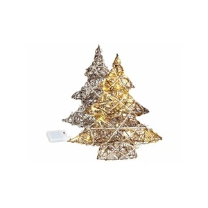 Comparateur de prix : Lunartec : 2 mini sapins de Noël décoratifs en osier avec LED