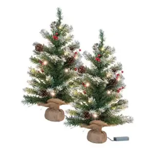 Britesta 2 sapins de Noël avec guirlande - 30 LED - 60 cm