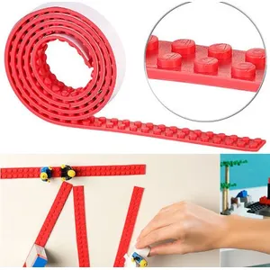 Infactory : Bande adhésive 1 m pour briques de construction - Rouge