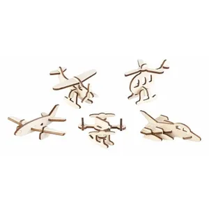 Comparateur de prix : Playtastic : 5 maquettes 3D en bois : mini-aéronefs - 33 pièces