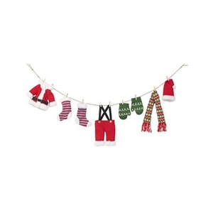 Infactory Guirlande décorative corde à linge du Père Noël 140 cm pas cher