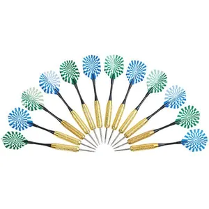 Comparateur de prix : Playtastic : Jeu de 12 fléchettes en laiton - Pointes en acier