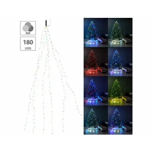 Lunartec : Guirlande lumineuse à effet cascade 6 fils / 180 LED couleu... pas cher