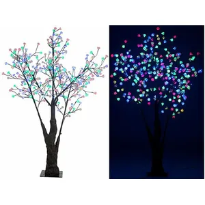 Non communiqué Luminea : Arbre à LED, 180 cm avec 336 fleures lumineuses multicolores - IP44 pas cher