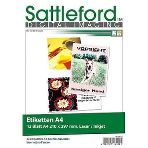 Sattleford 12 feuilles A4 autocollantes