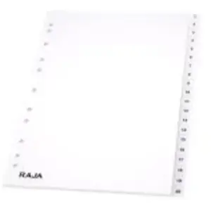 Intercalaires numériques A4 RAJA en polypropylène blanc - 20 divisions pas cher