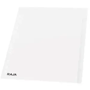 Intercalaires neutres A4+ RAJA en polypropylène blanc - 6 ongletsVendu parwelcome-office