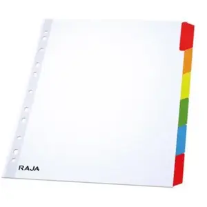 Intercalaires neutres A4+ Raja - en bristol - 170g - blanc - 6 onglets... pas cher