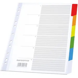 Intercalaires neutres A4+ RAJA en polypropylène colorés - 6 onglets pas cher