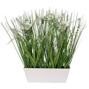 Chaks 57266-05, Pot Arrangement floral artificiel 37cm, Blanc pas cher