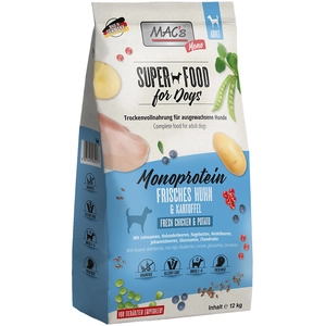 Comparateur de prix : MAC's Superfood Croquettes pour chien 12 kg Poulet frais