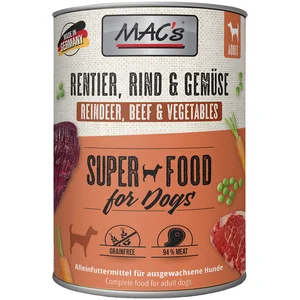 Comparateur de prix : MAC's Adult 6 x 800 g pour chien - renne, légumes