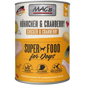 Comparateur de prix : MAC's Adult 6 x 800 g pour chien - poulet, airelles