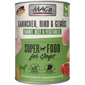 Comparateur de prix : MAC's Adult 6 x 800 g pour chien - lapin, légumes