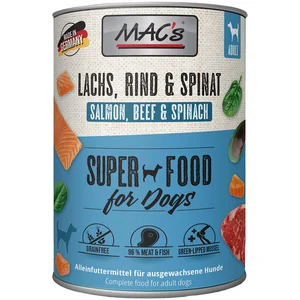 Comparateur de prix : MAC's Adult 6 x 800 g pour chien - saumon, épinards