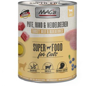 Comparateur de prix : MAC's 6 x 800 g pour chat - dinde, boeuf, myrtilles