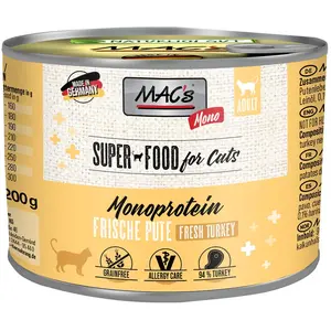 6x200g Sensitive dinde MAC's - Nourriture pour Chat