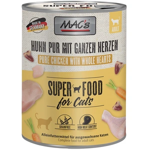 6x800g MAC's pur poulet, coeurs de volaille entiers - Pâtée pour chat pas cher