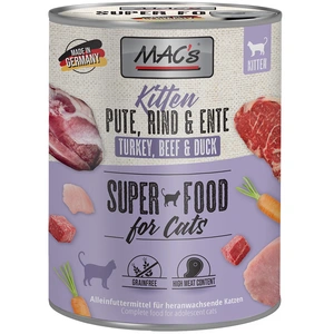 Comparateur de prix : MAC's 12 x 800 g pour chat - Kitten (dinde, boeuf, canard)