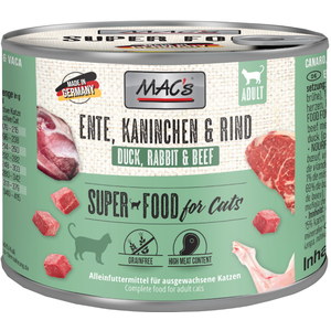 Comparateur de prix : 6x200g MAC's canard, lapin, boeuf - Pâtée pour chat