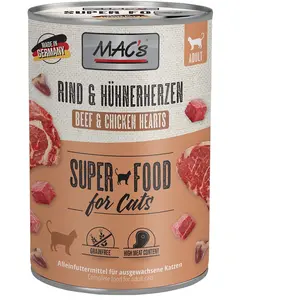 6x400g boeuf / coeurs de poulet MAC's - Nourriture pour Chat pas cher
