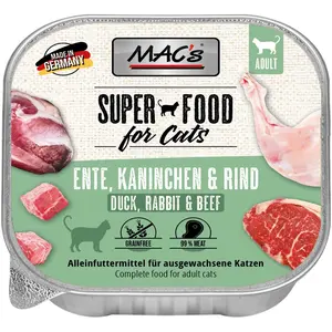 Comparateur de prix : MAC's 16 x 100 g pour chat - canard, lapin, boeuf
