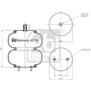 Soufflet à air, suspension pneumatique FEBI BILSTEIN 45759