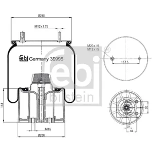 Comparateur de prix : Soufflet à air, suspension pneumatique FEBI BILSTEIN 39995