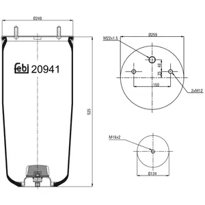 Soufflet à air, suspension pneumatique FEBI BILSTEIN 20941 pas cher