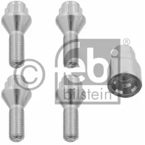 Comparateur de prix : Jeu de 4 vis antivols de roue auto, coniques 12x1,50x28 Febi 27049