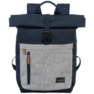 travelite Sac à dos bleu gris pour femme et homme - Basic Rollup Backpack Marine / Grey 77023 pas cher