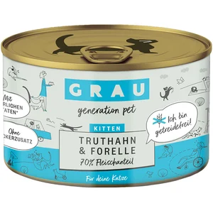 6x200g Grau menu gourmand dinde, truite - Pâtée pour chat pas cher