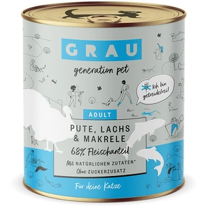 Grau menu gourmand sans céréales 6 x 800 g pour chat - dinde, saumon, ...
