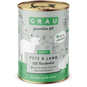 Grau menu gourmand sans céréales 6 x 400 g pour chat - dinde, agneau pas cher