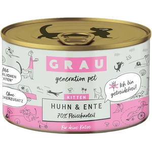 6x200g Grau menu gourmand poulet, canard - Pâtée pour chat pas cher