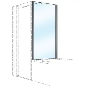 Paroi de douche Koralle TwiggyTop 75 TDTTK 75 , verre de sécurité