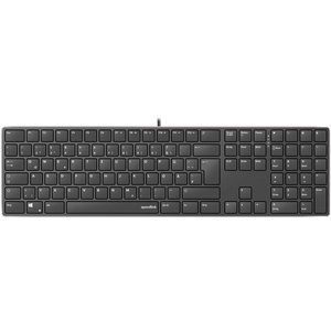Speedlink Riva Scissor Keyboard - Clavier PC Filaire, Silencieux, avec Port USB, Touches ergonomiques durables de Type Scissor, avec 7 Touches Multifonctions, Layout QWERTZ Allemand, Noir