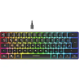 Speedlink LETOS - Clavier Gamer de Jeu RGB 60%, Filaire, câble USB-C A...